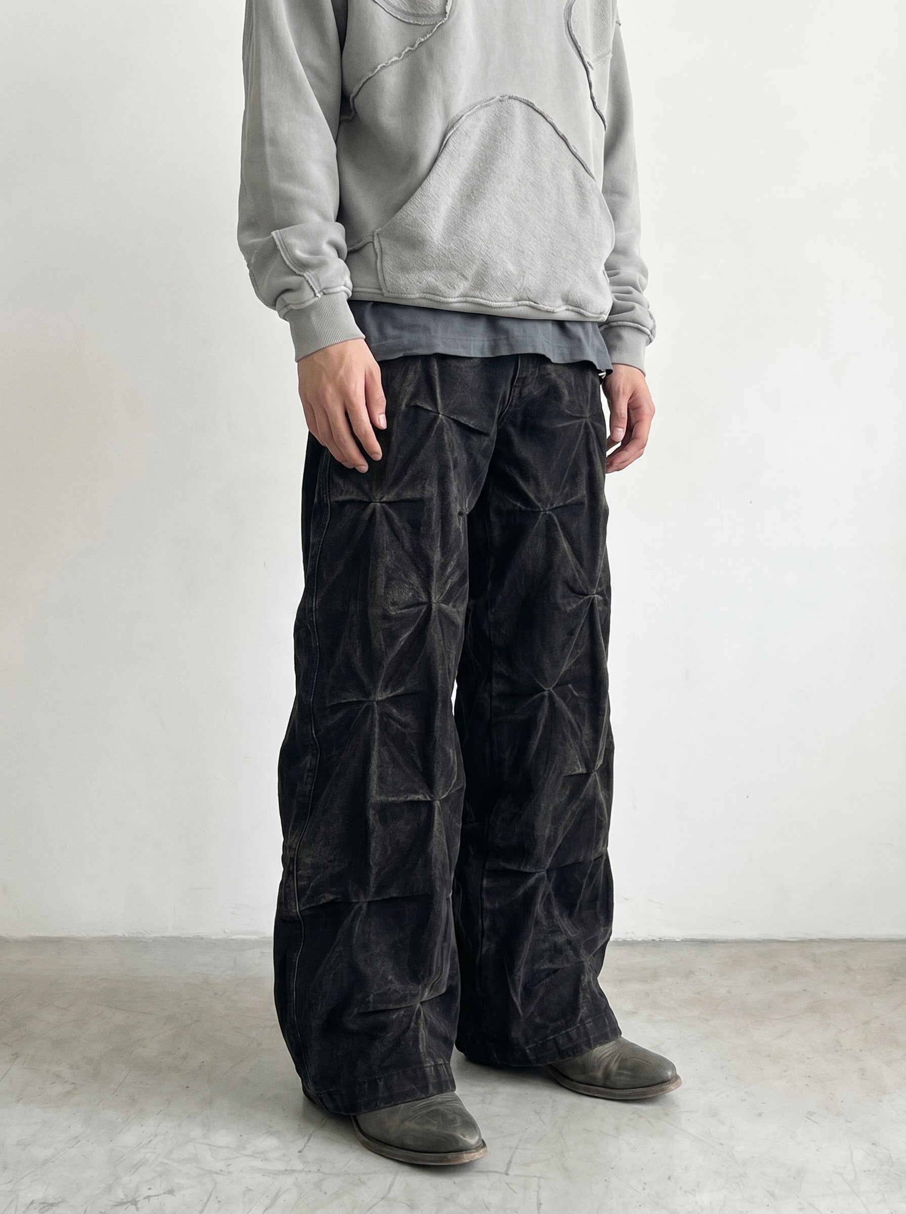 wax crinkle jean