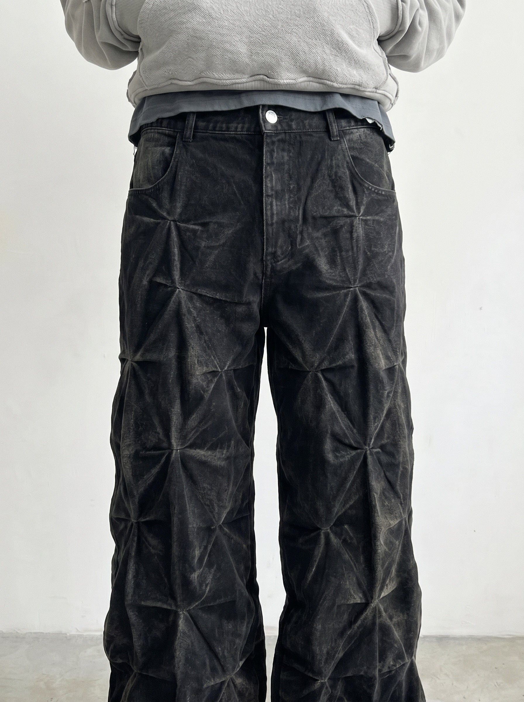 wax crinkle jean