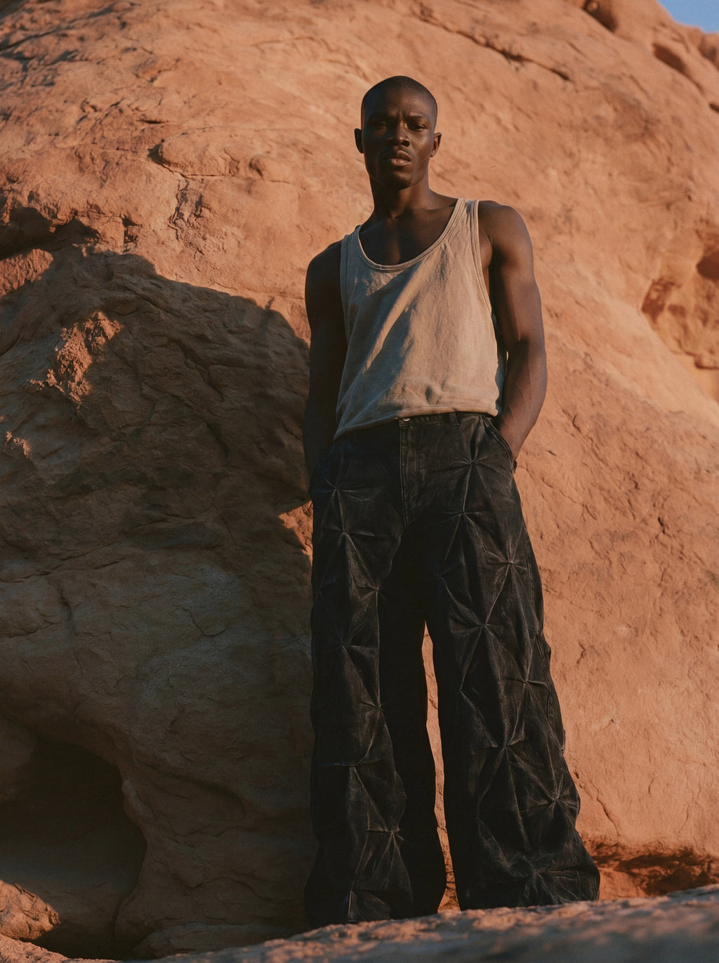 wax crinkle jean
