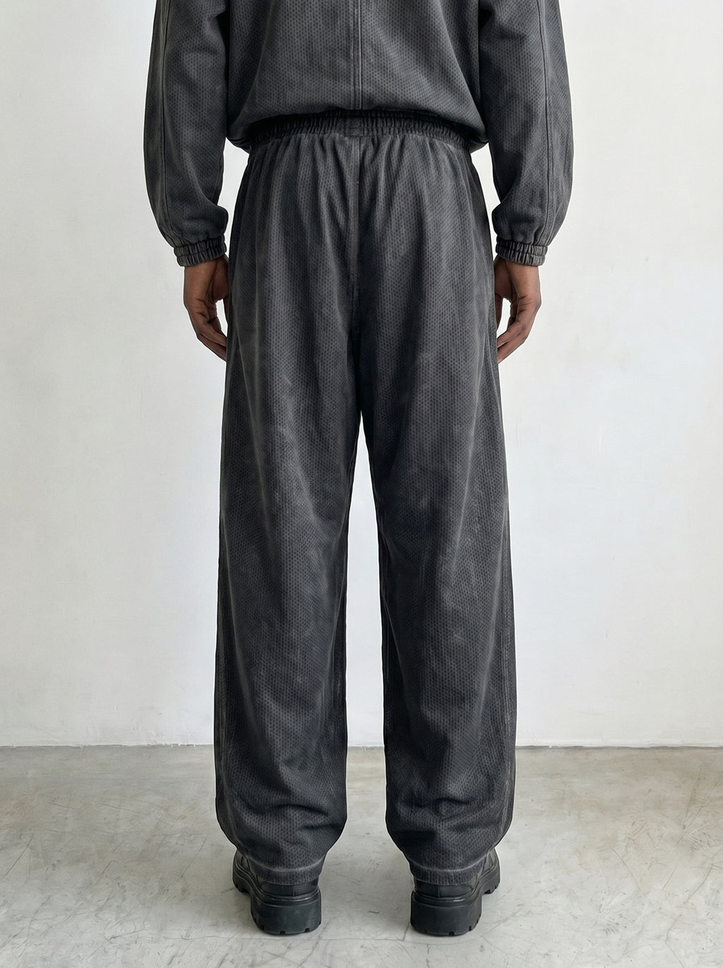 mesh track wide-leg pant