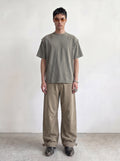 Washed Canvas Snap Ankle Wide-Leg Pant
