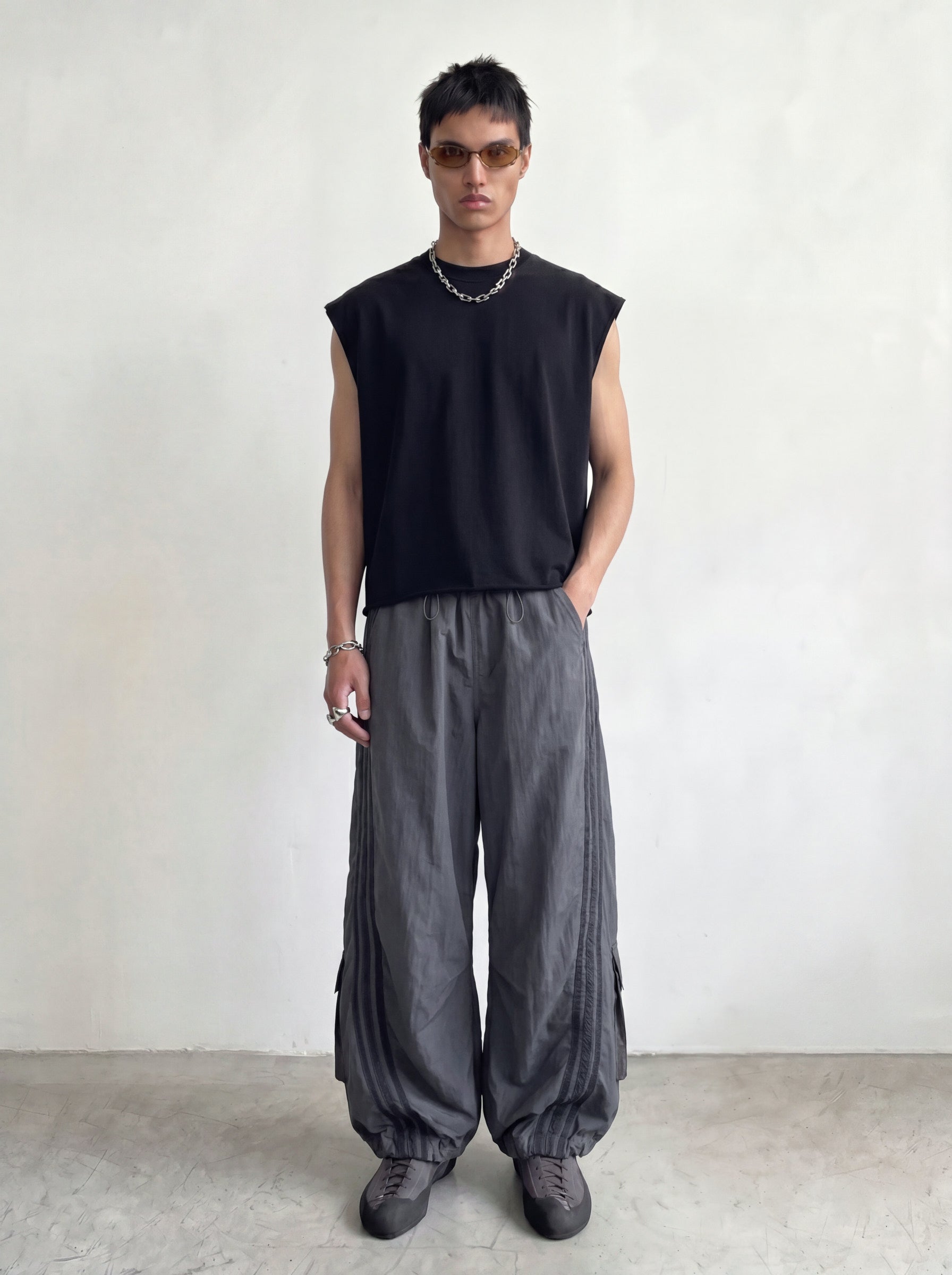 Slate Nylon Oversized Cargo Pant