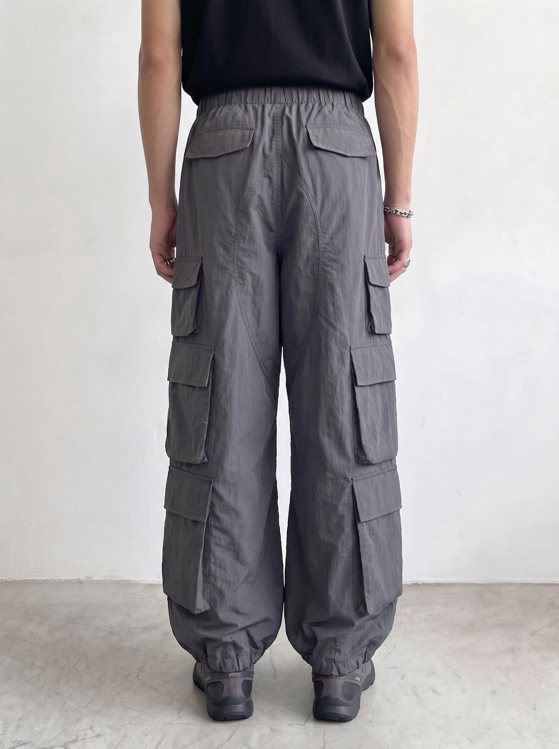 Slate Nylon Oversized Cargo Pant