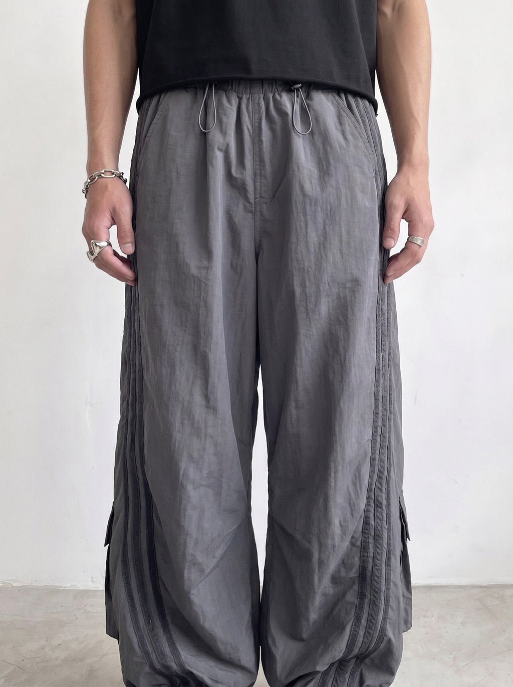 Slate Nylon Oversized Cargo Pant