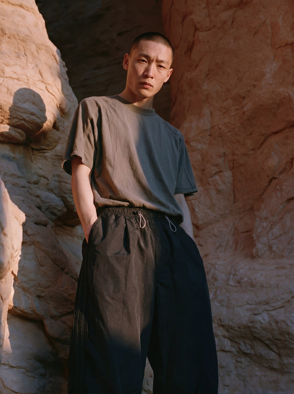 Black 8-Pocket Nylon Cargo Pant