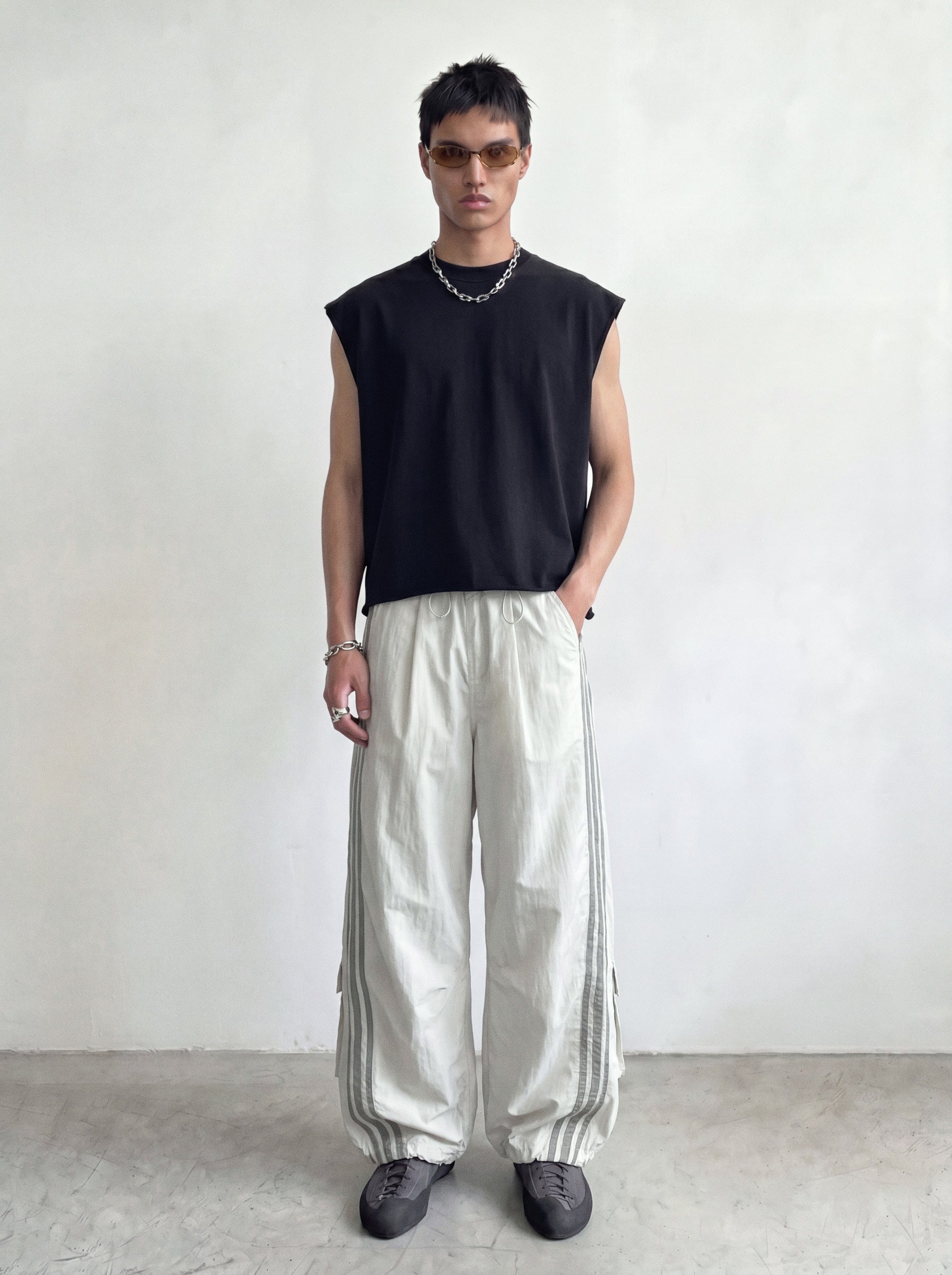Triple Stripe Cargo Parachute Pant