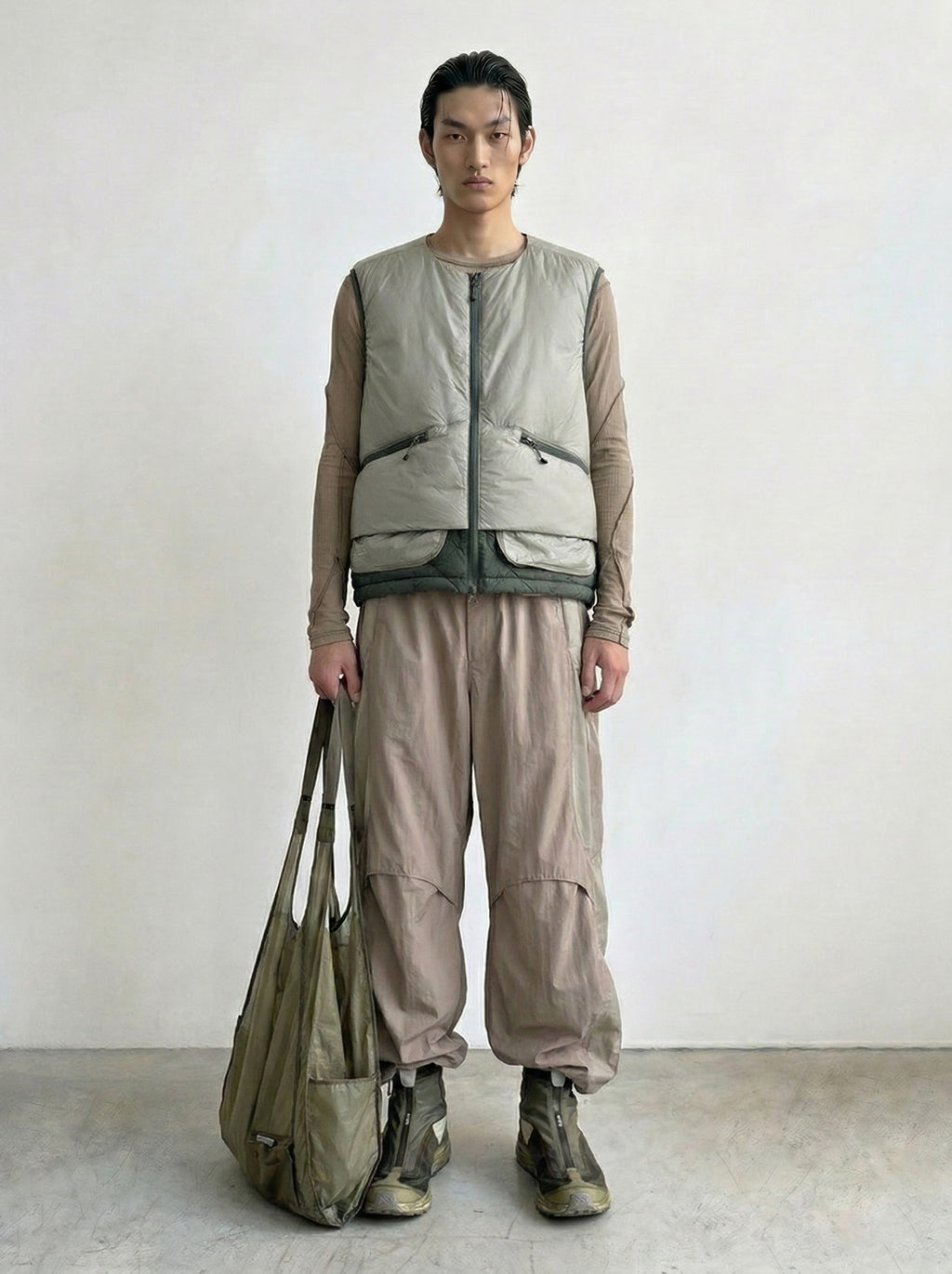 Dual-Tone Quilted Down Vest
