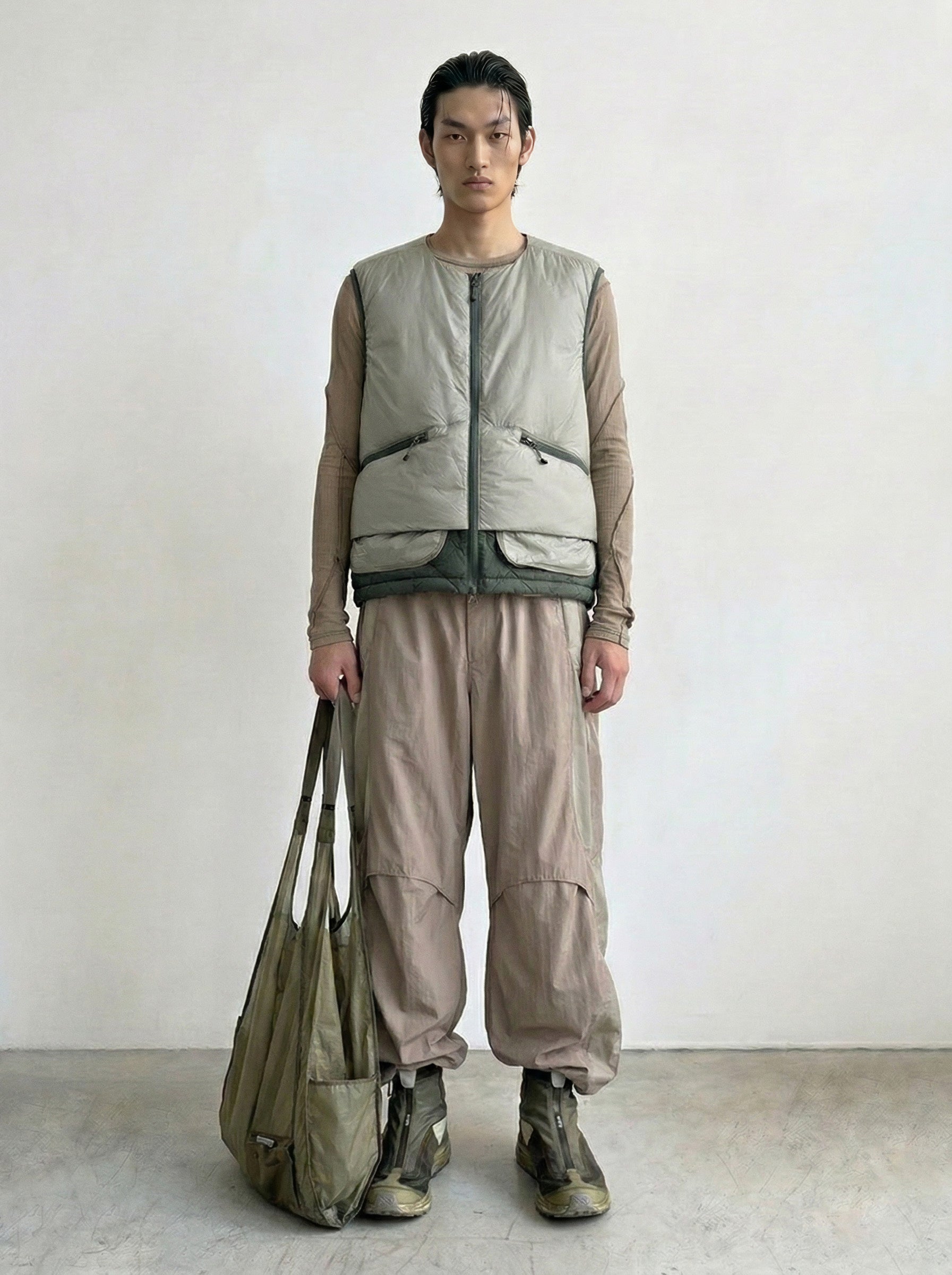 Dual-Tone Quilted Down Vest