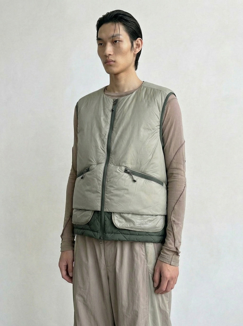 Dual-Tone Quilted Down Vest