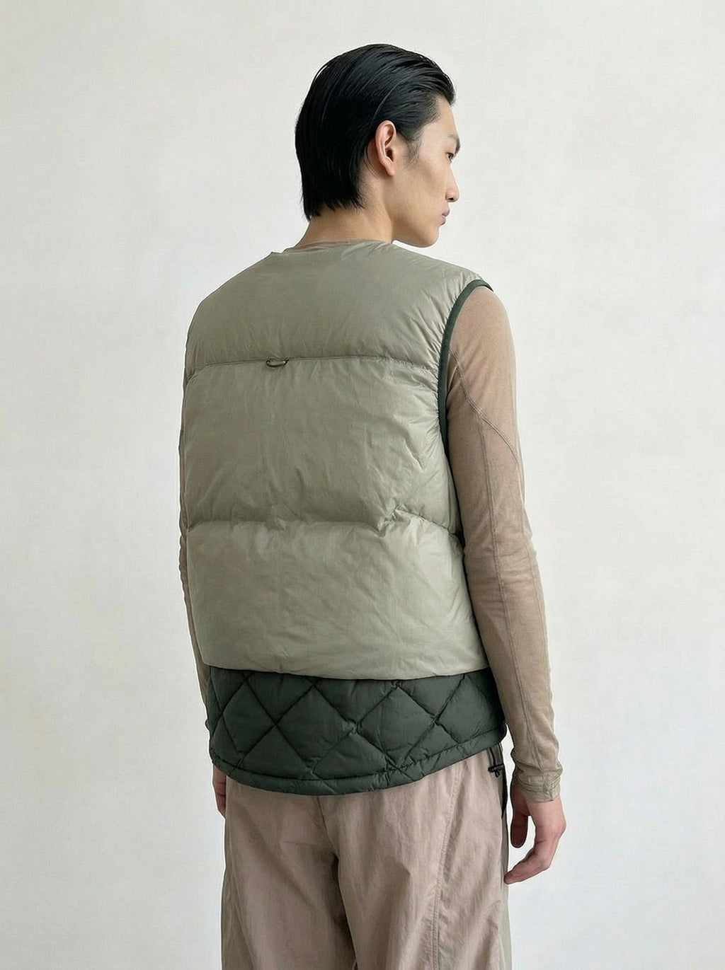 Dual-Tone Quilted Down Vest