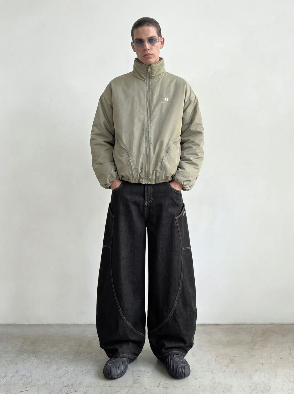 Sage Curved Seam Puffer Jacket
