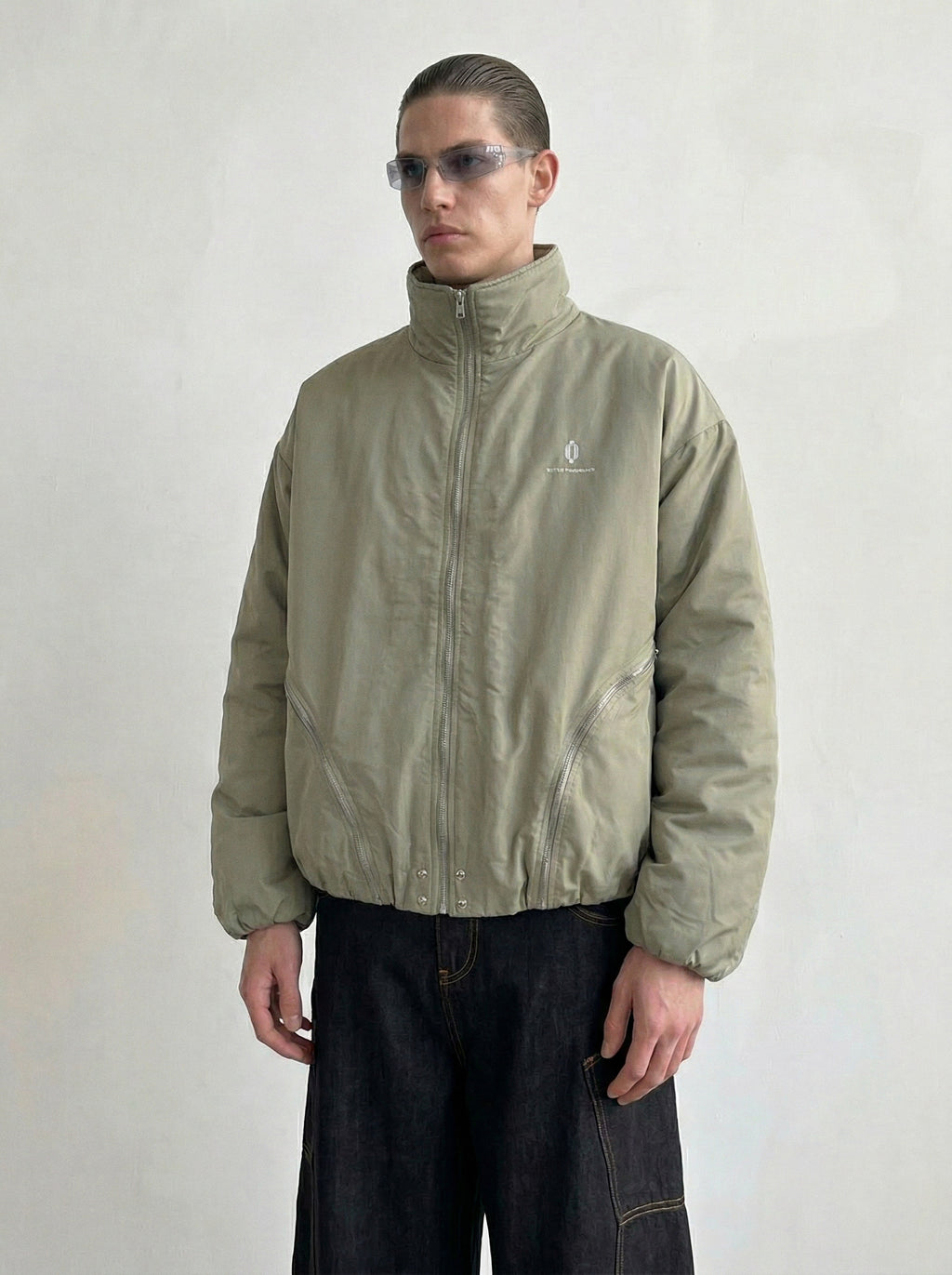 Sage Curved Seam Puffer Jacket