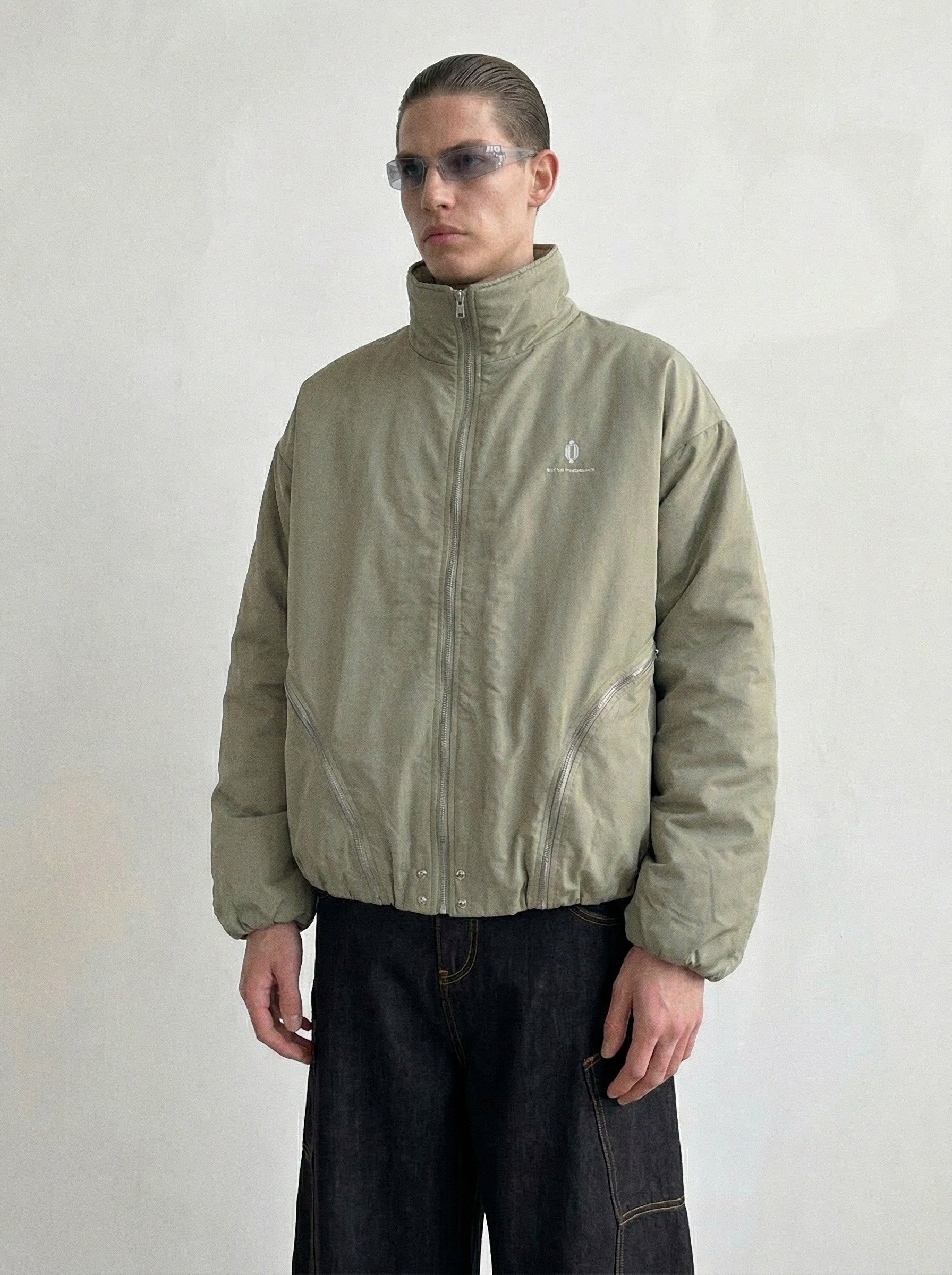 Sage Curved Seam Puffer Jacket