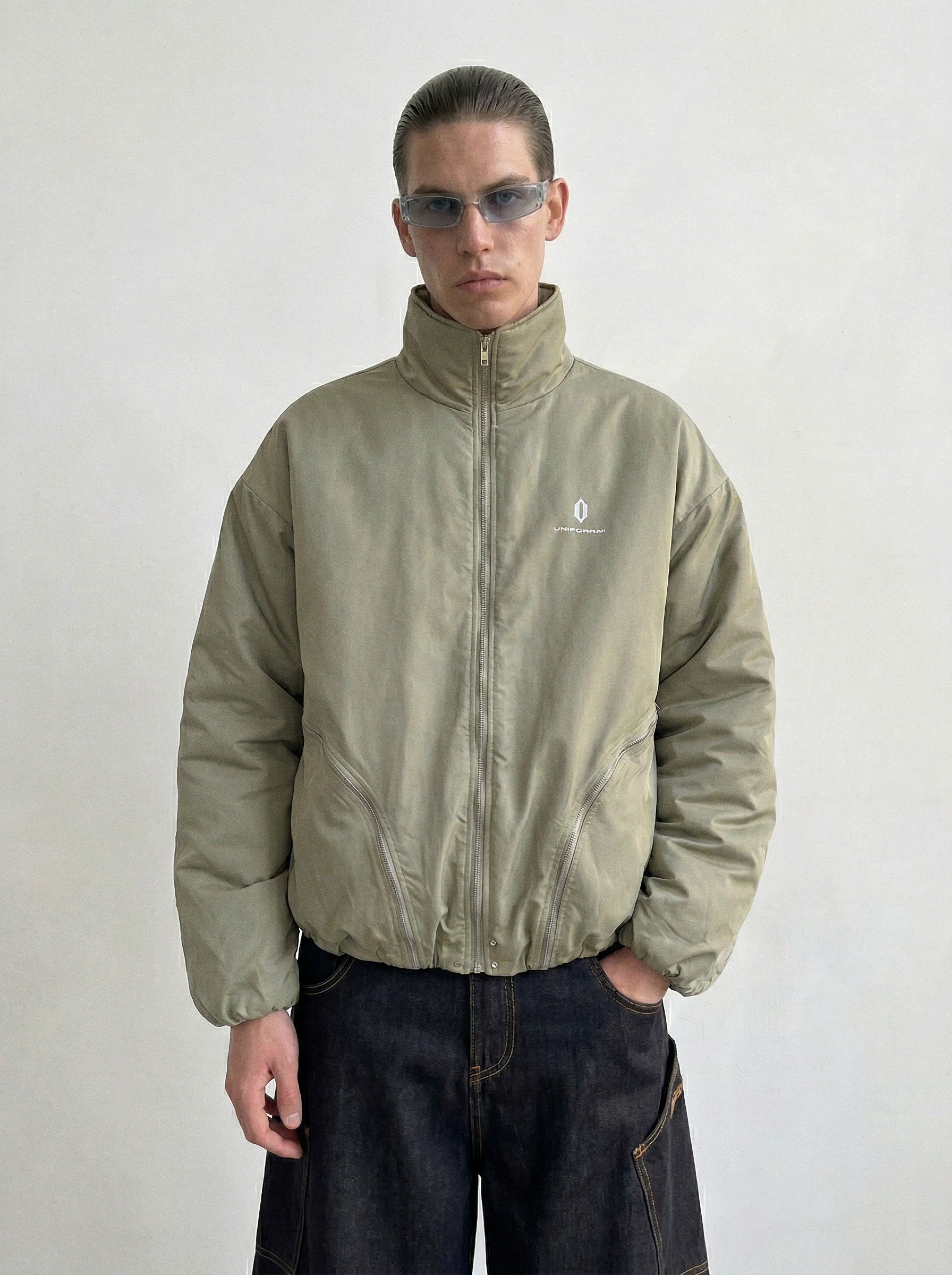 Sage Curved Seam Puffer Jacket