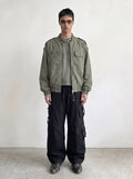 Washed Olive Military Bomber