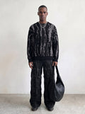 Abstract Jacquard Knit Crewneck