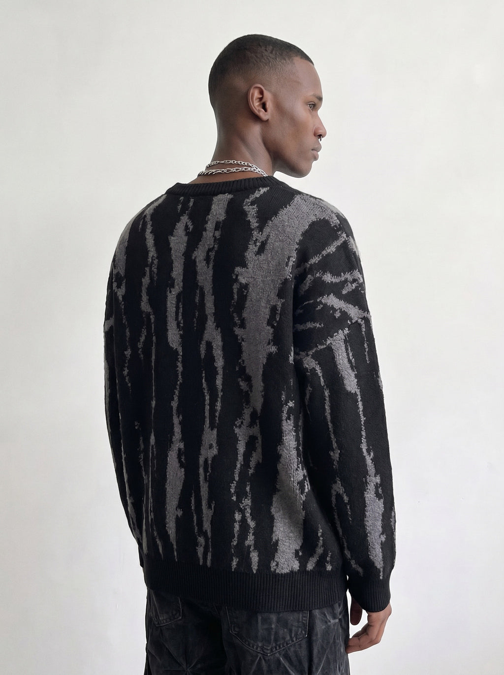 Abstract Jacquard Knit Crewneck