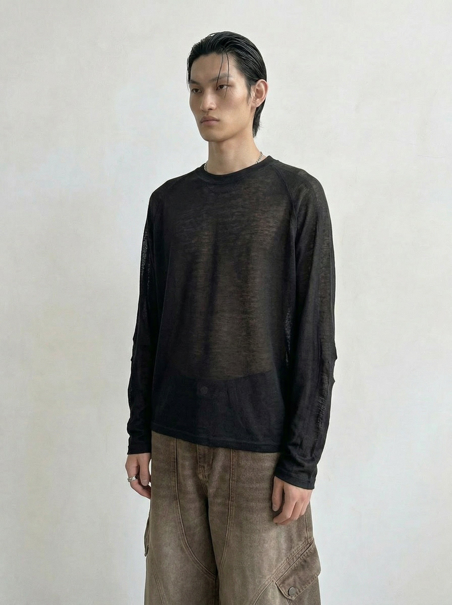sheer raglan long sleeve