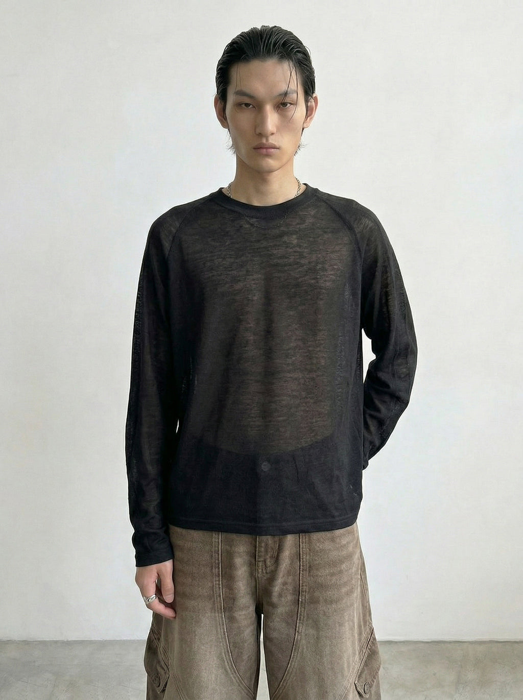 sheer raglan long sleeve