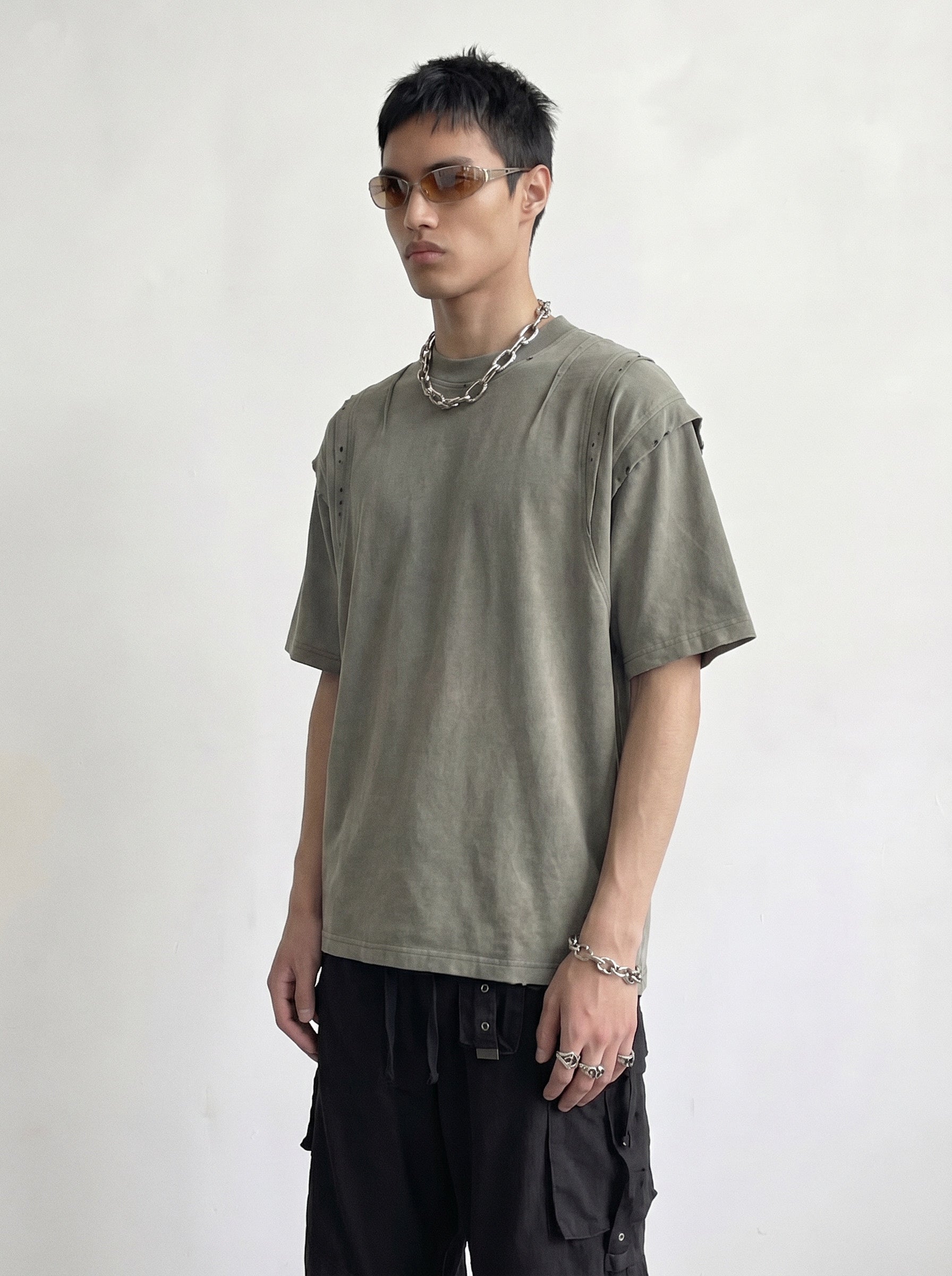 panel shoulder tee